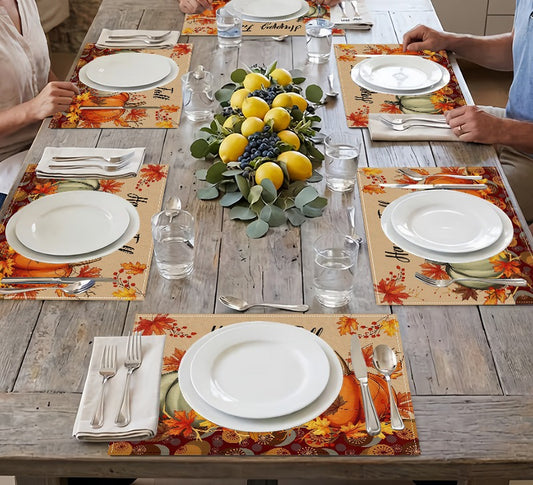 Set of 6 Fall Placemats, 12 x 18 in