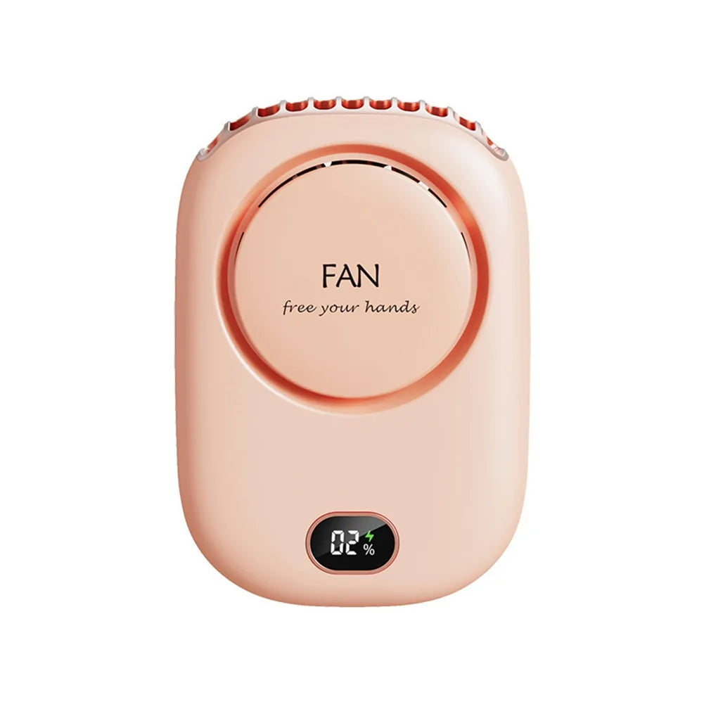 Mini Portable Bladeless Neck Fan 3 Speed Rechargeable 2000mAh Wearable Hands Free Cooling Fan ABS Lightweight Personal Use