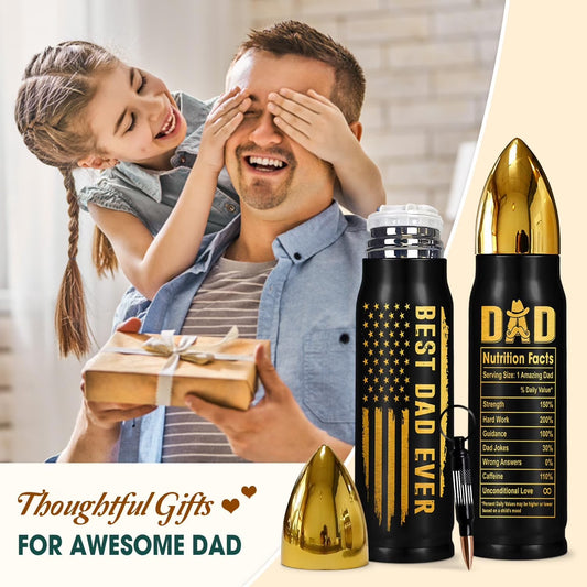 Fathers Day Gift for Dad - Dad Gifts - Birthday Gifts for Dad from Daughter, Son, Kids - Fathers Day Gift Ideas for Father, Husband, New Dad Gifts - Best Dad Gifts Dad Bullet Tumbler 17Oz