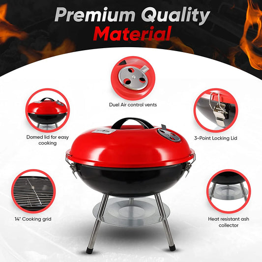 Gasone 14 Inch Portable Charcoal Grills - Portable Grill - for BBQ