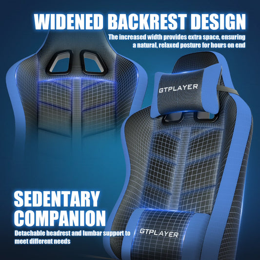 Height Adjustable Computer Gaming Chair, Blue