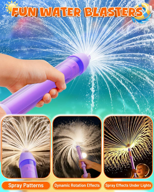 6 Pack Water Gun Wide Spray Water Squirt Gun for Kids Adults, Sparkle Burst Spray Water Blasters for Kids Ages 4-12, Water Shooters for Pool Toy Swimming Beach Backyard Outdoor Party Favors