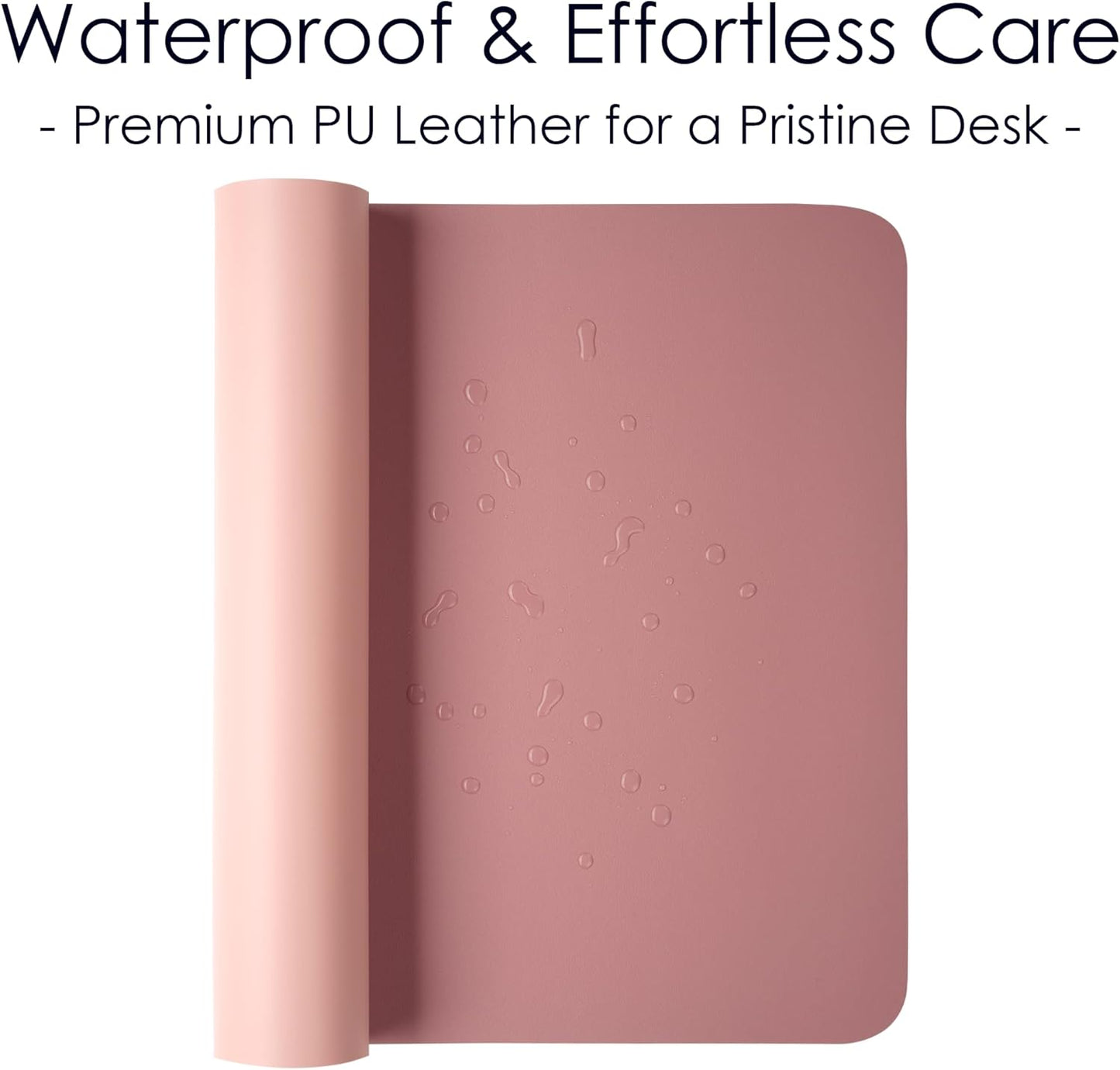 Leather Desk Pad Protector – Waterproof PU Mouse Pad & Office Desk Mat, Double-Sided Purple/Pink, 23.6 × 13.7 in