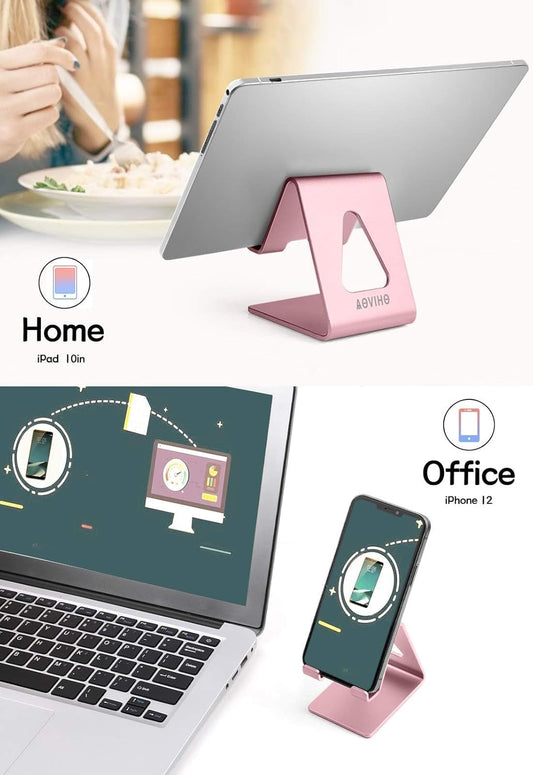 Desk Cell Phone Stand, Phone Holder, Desktop Phone Cradle Dock for Iphone17 16 15 14 Pro 11 X Xs Max 8 7 6 6S plus SE 5 5S Samsung All Smart Phones,Pink