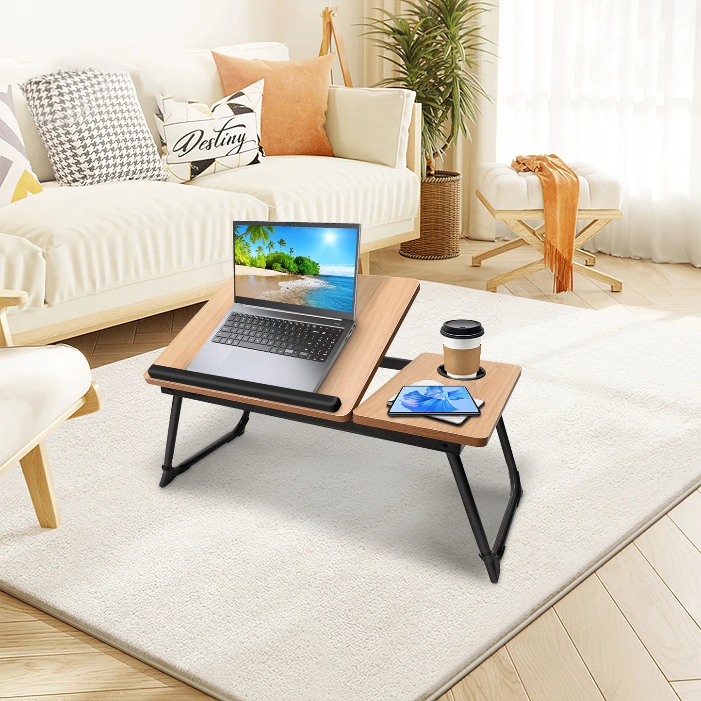 Laptop Bed Tray Table, Adjustable Foldable Lap Desk for Bed and Sofa, Laptop Desk Notebook Stand for Eating Breakfast, Reading Book