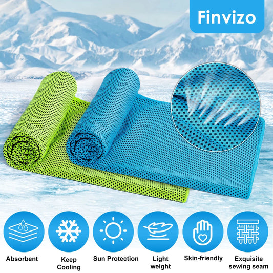 4 Pack Cooling Towels for Neck - Instant Cool Towel Workout Sweat Towel for Sports Gym Exercise, Blue
