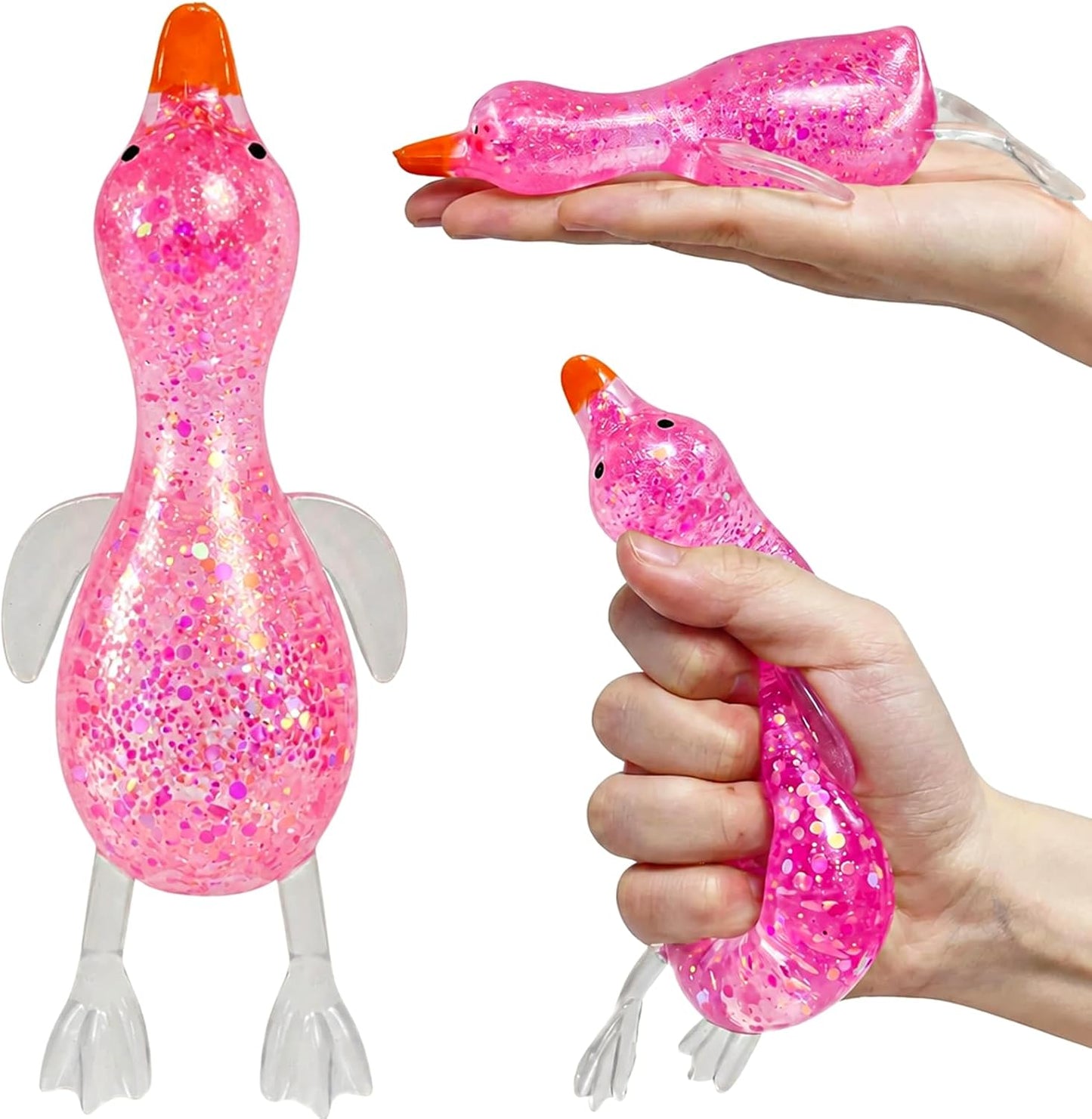 Glitter Cute Duck Squishy Sugar Stress Ball, Soft Slow Rising Duck Squeeze Toys ,Relaxing Sensory Fidget Toy for Anxiety Relief, 2026 Popular Squishies for Adults & Kids, Funny Desk Decor