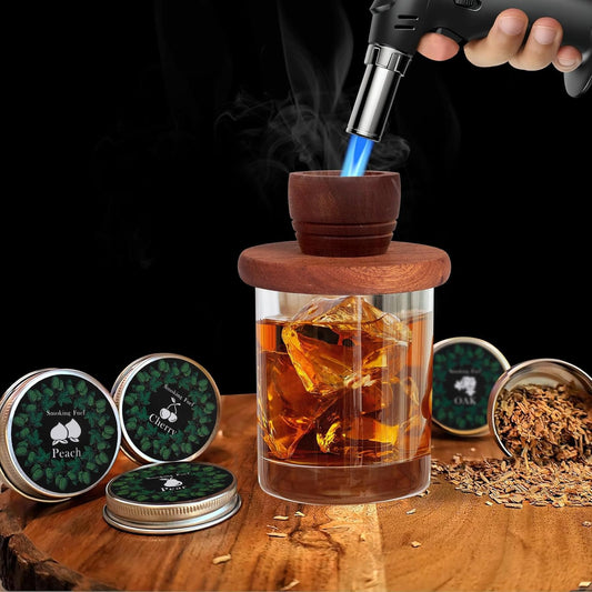 Whiskey Smoker Kit with Torch, Birthday Gifts for Him, Men, Dad, Husband, Cocktail Smoker Infuser Kit Old Fashioned Drink Smoker Kit Fathers Day Bourbon Whiskey Gifts