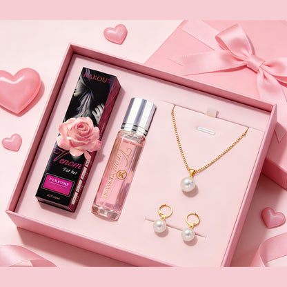 Roll-On Perfume and Jewelry 3-Piece Gift Set