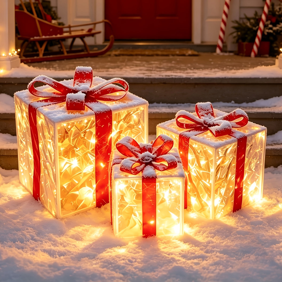 Christmas Gift Box Light Set, 3-Pack of 75 Warm LED Lights