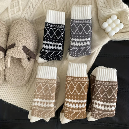 Women's 5-Pack Thermal Winter Socks, Mid-Calf and Fluffy