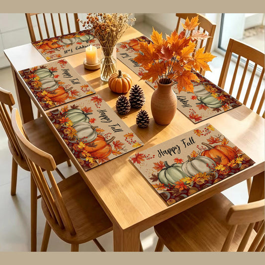 Set of 6 Fall Placemats, 12 x 18 in