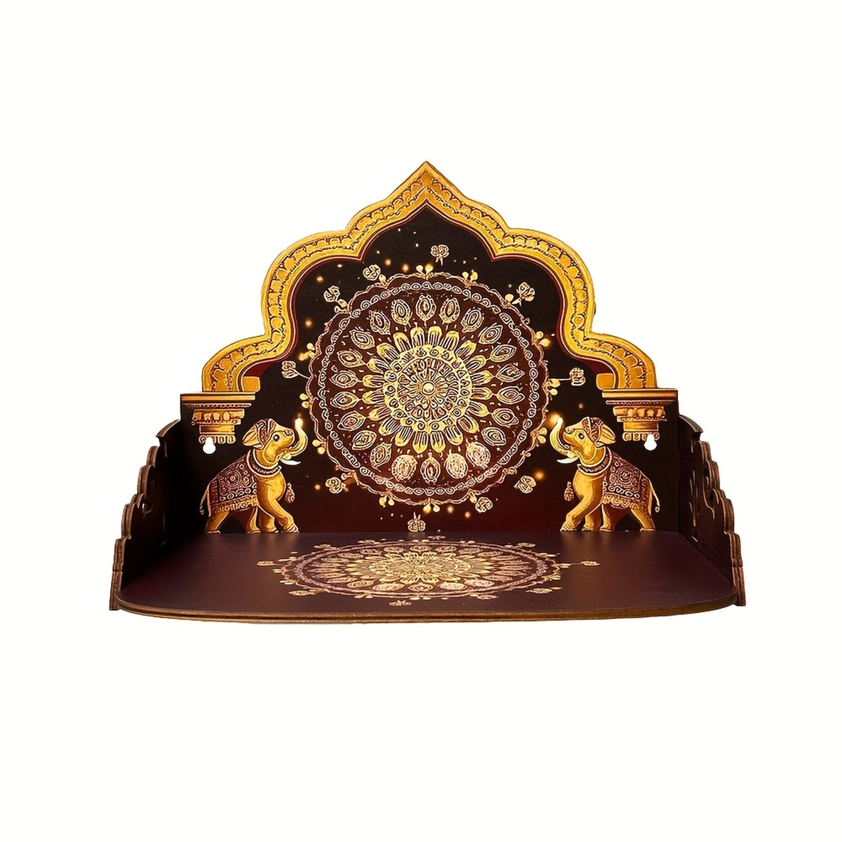 Wooden Elephant Design Wall Shelf, Wall Hanging