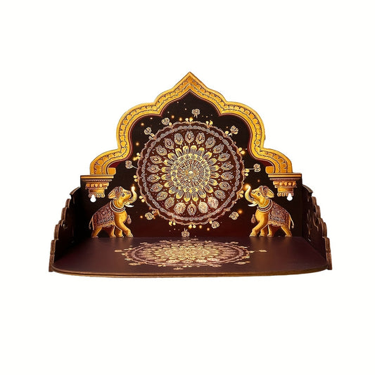 Wooden Elephant Design Wall Shelf, Wall Hanging