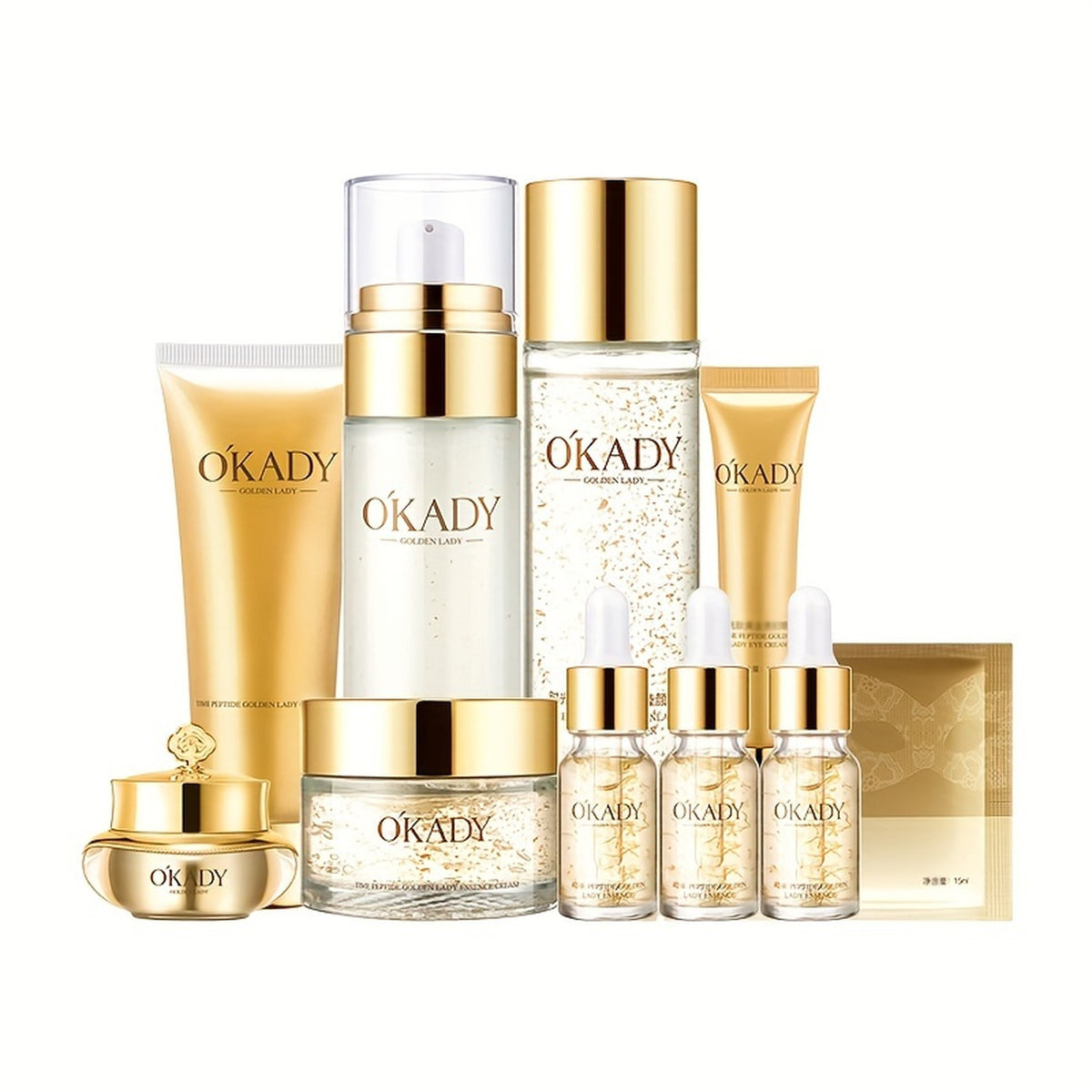 10-Piece Gold-Colored Luxury Skincare Gift Set