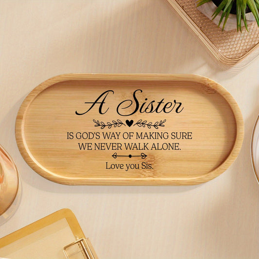 Oval Bamboo Jewelry Tray, Country-Style Desktop Organizer