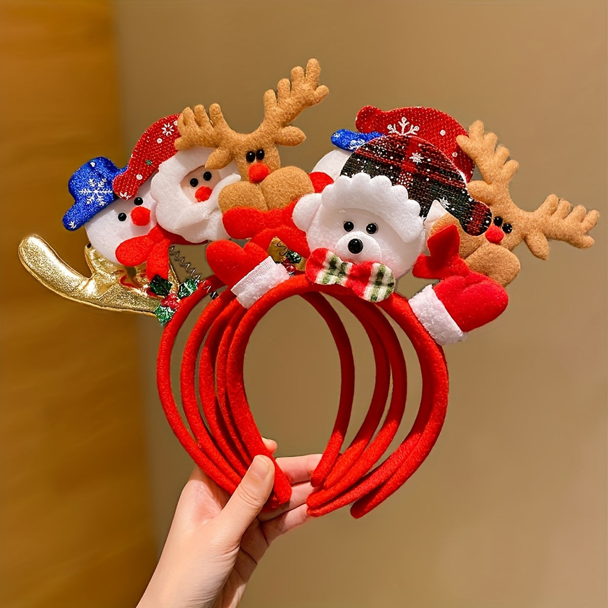 Set of 5 Christmas-Themed Party Headbands, Numbered 1–5