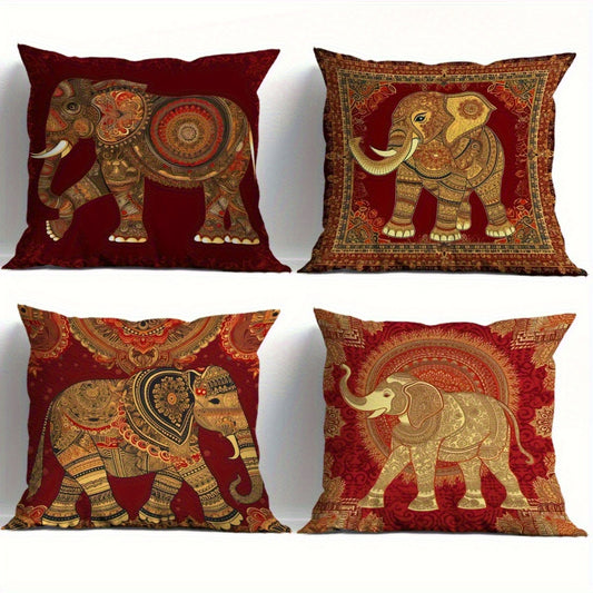 Set of 4 Printed Pillow Covers, 18 x 18 in