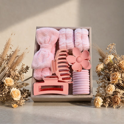 Women's Soft Headband Set, 16-Piece with Claw Clip and Hair Ties