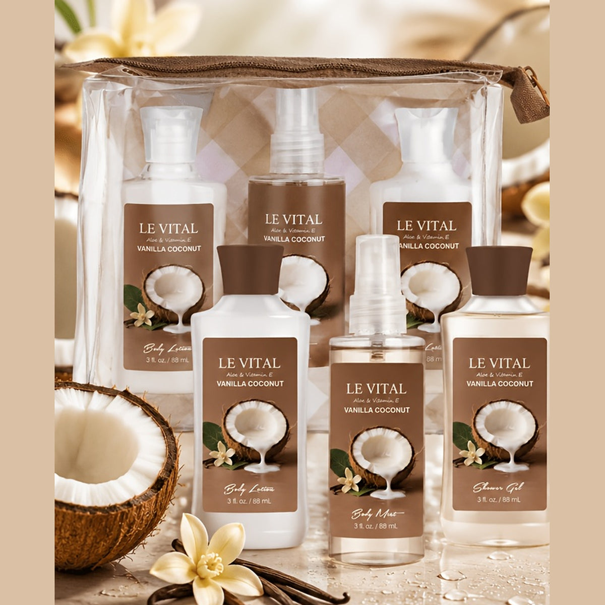 Vanilla Coconut Bath and Body Gift Set