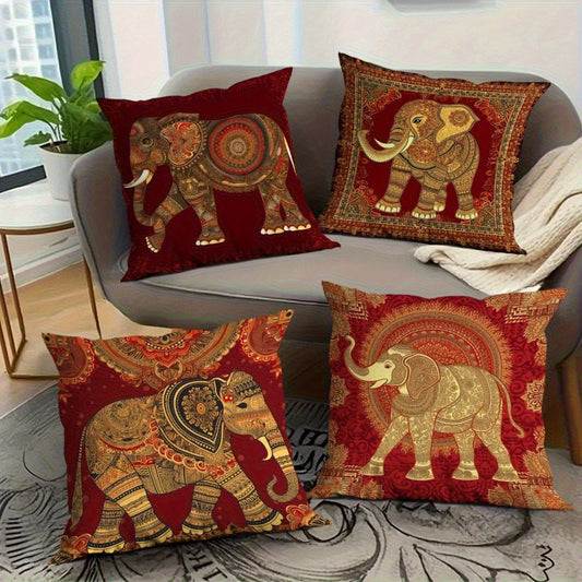Set of 4 Printed Pillow Covers, 18 x 18 in