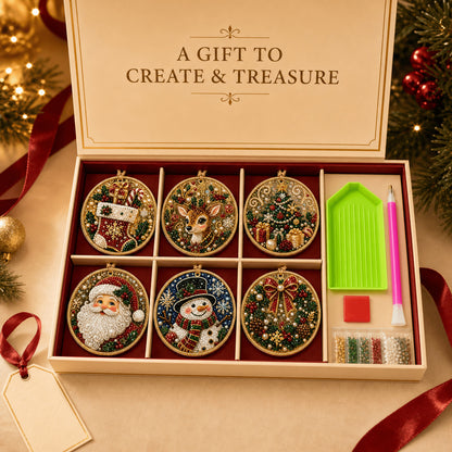 DIY Christmas Pearl Ornament Kit, 6 Hanging Holiday Ornaments