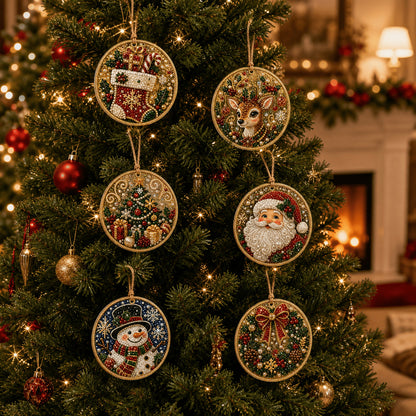 DIY Christmas Pearl Ornament Kit, 6 Hanging Holiday Ornaments