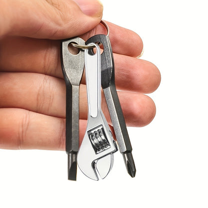 6-Piece Mini Metal Keychain Tool Set with Wrench and Screwdriver