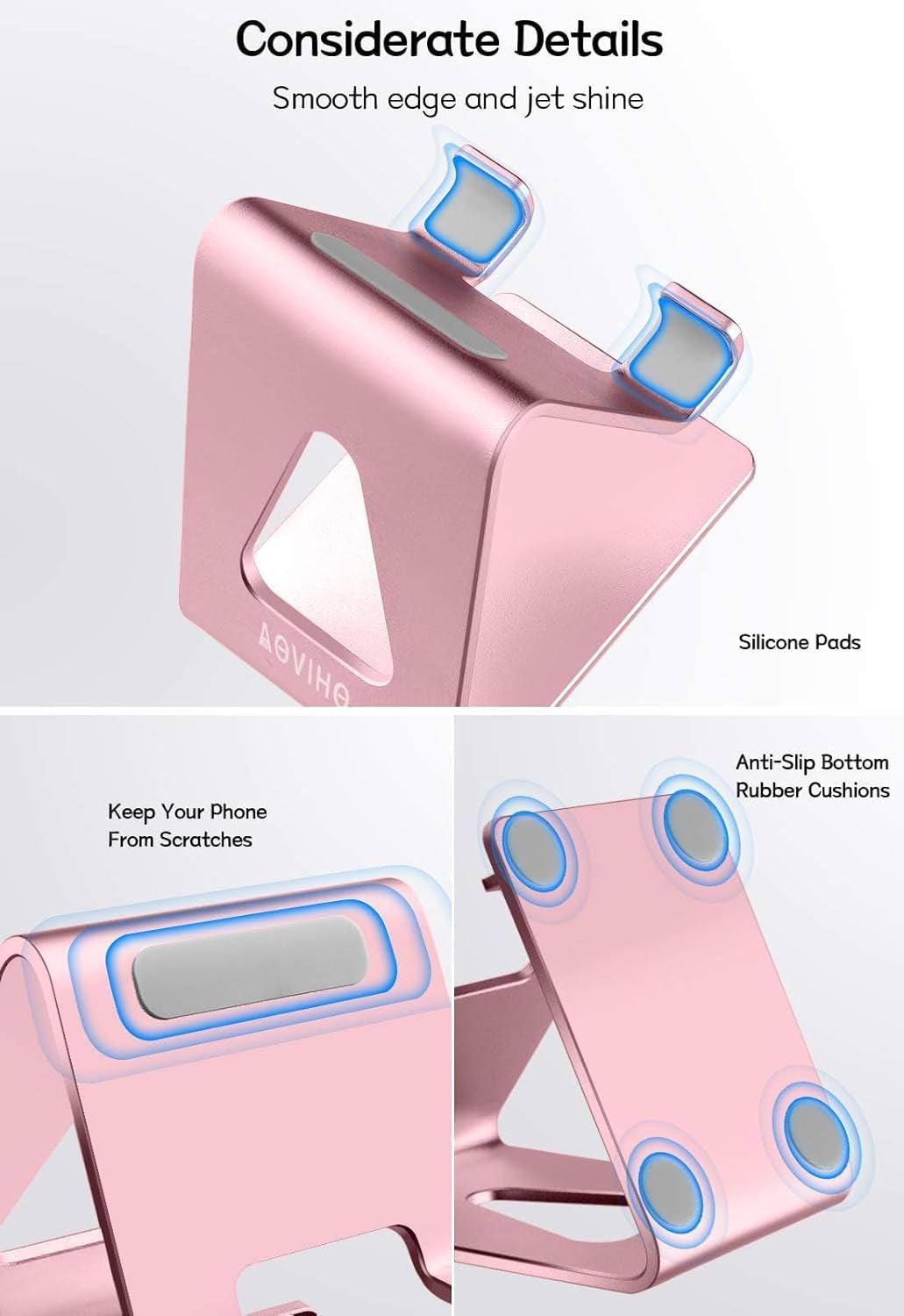 Desk Cell Phone Stand, Phone Holder, Desktop Phone Cradle Dock for Iphone17 16 15 14 Pro 11 X Xs Max 8 7 6 6S plus SE 5 5S Samsung All Smart Phones,Pink
