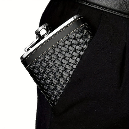 Black Stainless Steel Hip Flask Gift Set with Pen
