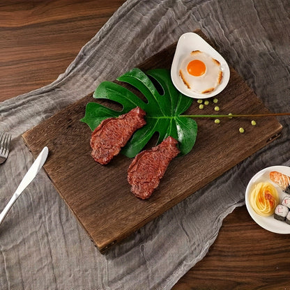 7-Piece Paulownia Wood Nesting Serving Tray Set, Wood-Grain Decor