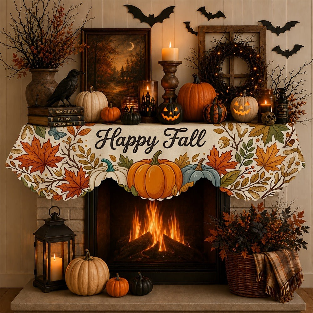 Happy Fall Pumpkin Table Runner, 78.74 x 19.69 in