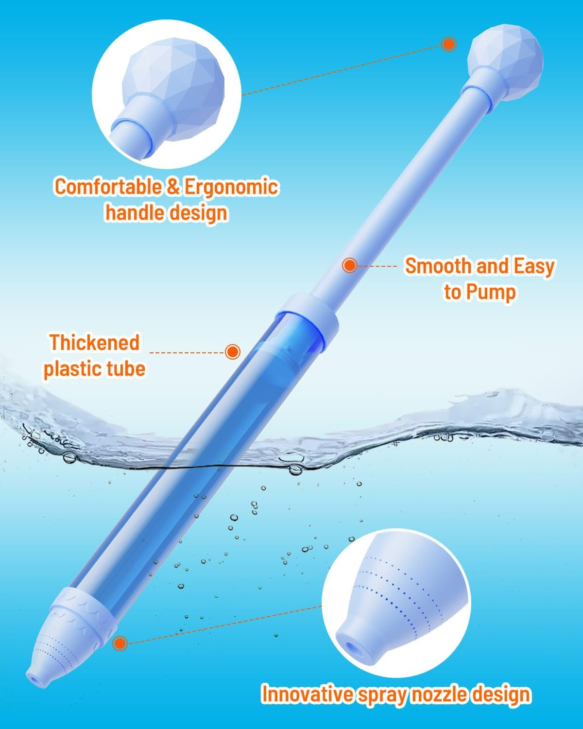 6 Pack Water Gun Wide Spray Water Squirt Gun for Kids Adults, Sparkle Burst Spray Water Blasters for Kids Ages 4-12, Water Shooters for Pool Toy Swimming Beach Backyard Outdoor Party Favors