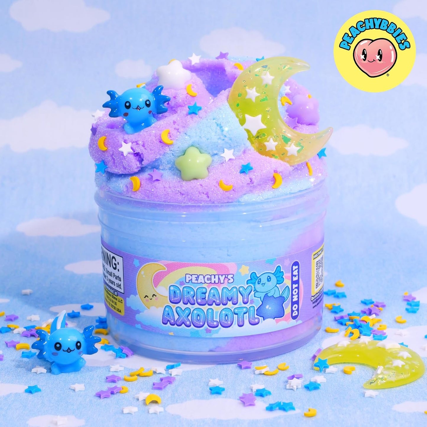 bbies Dreamy Axolotl Cloud Slime - Made in USA Premium, 100% Authentic, 7 Oz., Scented for Kids, ASMR, Axolotl Gifts, Slime Charms, Fidget Toys