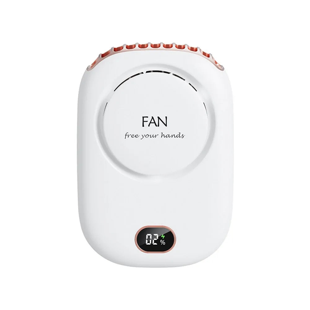 Mini Portable Bladeless Neck Fan 3 Speed Rechargeable 2000mAh Wearable Hands Free Cooling Fan ABS Lightweight Personal Use