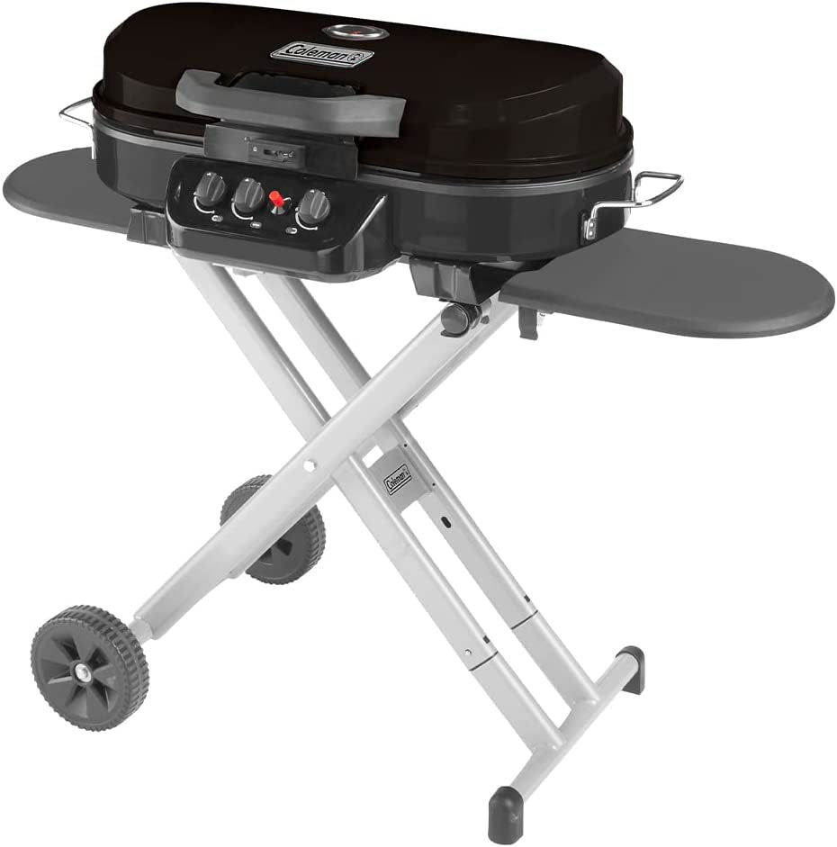 Portable Stand-Up Propane Grill with 3 Adjustable Burners, 20,000 BTU Outdoor Gas Grill with Push-Button Ignition, 285 sq. in Cooking Area for Camping, Tailgating, BBQs & Outdoor Cooking