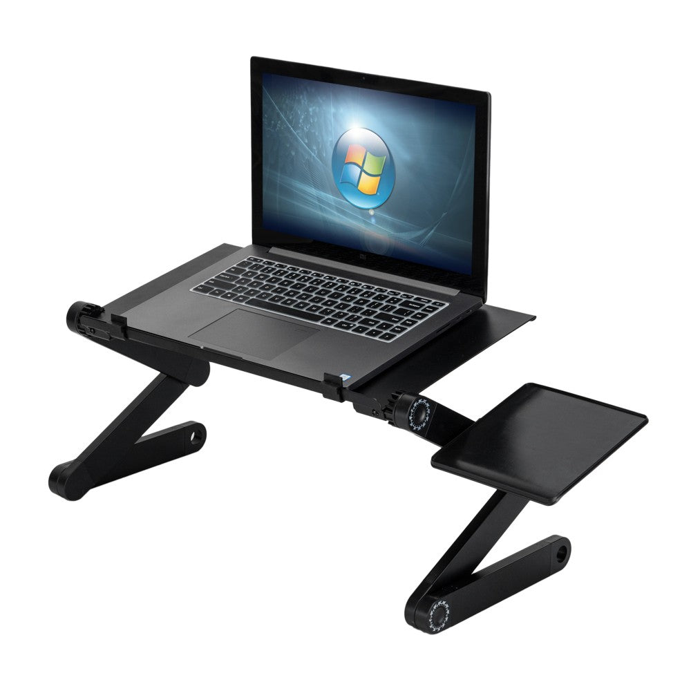 360° Adjustable Folding Laptop Notebook Desk + Cooling Fan Table Stand Bed Tray