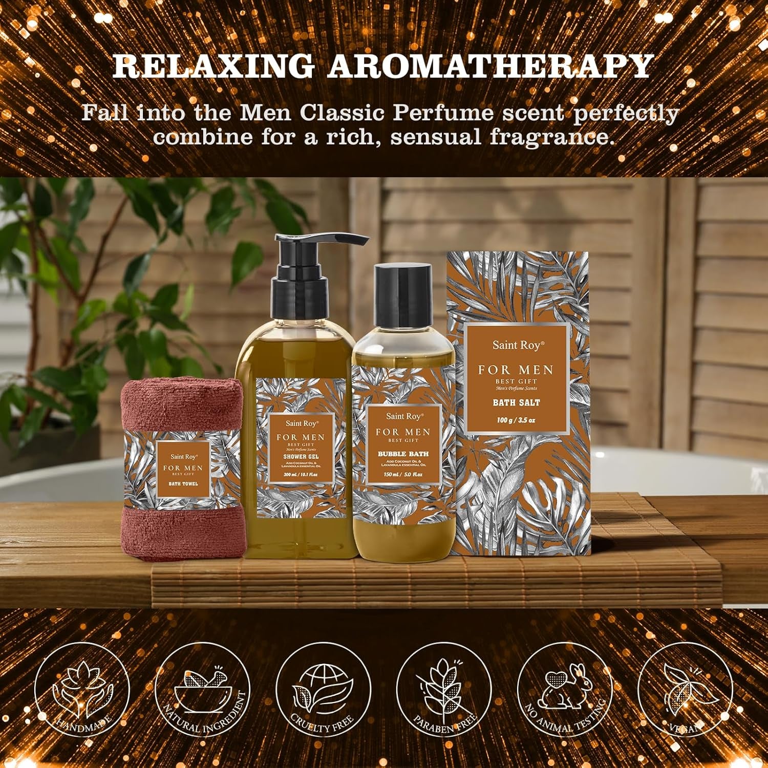 15 Pcs Mens Perfume Bath & Body Care Gift Basket Set for Men, Father'S Day Gifts for Dad, Men Skin Care Gift Set, Man Spa Basket Set, Home Spa Kit, Birthday, Anniversary, Christmas, Boyfriend