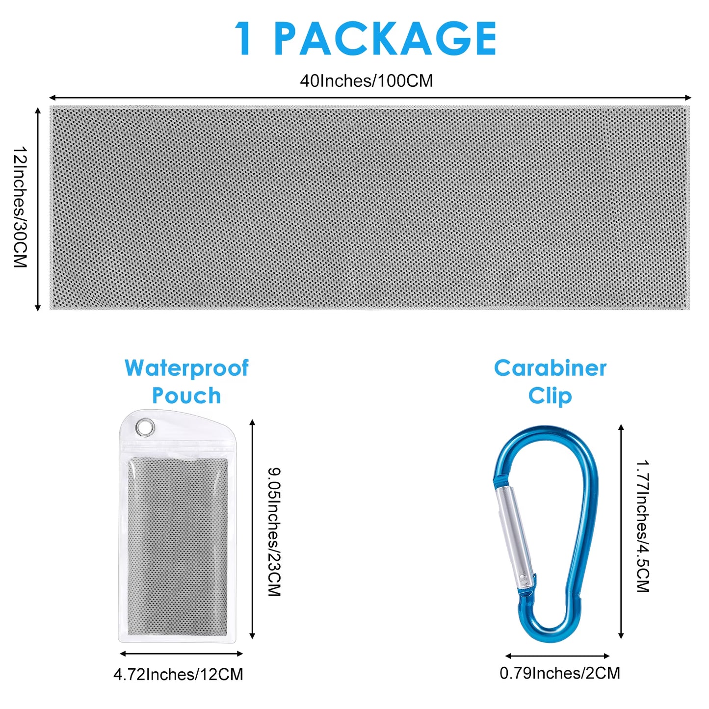 4 Pack Cooling Towels for Neck - Instant Cool Towel Workout Sweat Towel for Sports Gym Exercise, Blue