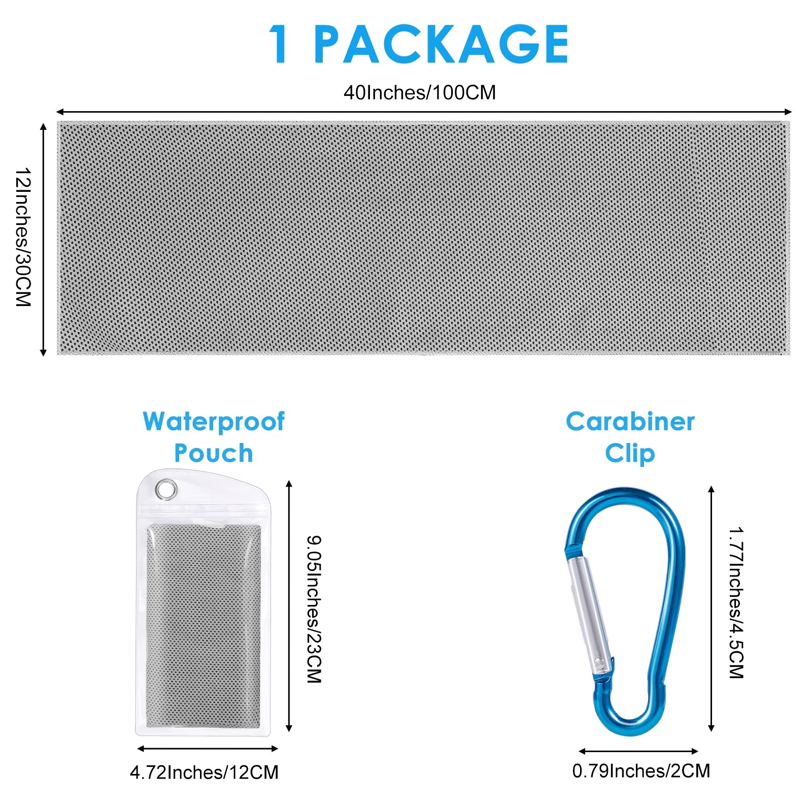 4 Pack Cooling Towels for Neck - Instant Cool Towel Workout Sweat Towel for Sports Gym Exercise, Blue