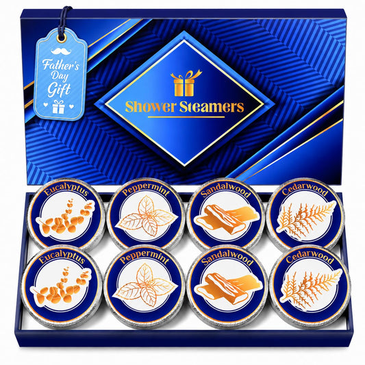 Shower Steamers for Men, 8Pack Father Day Gift for Dad Husband Boyfriend Teen Boys, Shower Bombs Aromatherapy Relaxation SPA Birthday Gifts for Men Him
