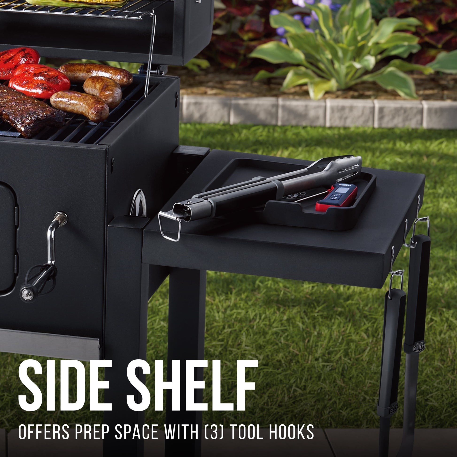 Charcoal Grill, 24 Inch Heavy Duty Charcoal Grill with Wheels, Black