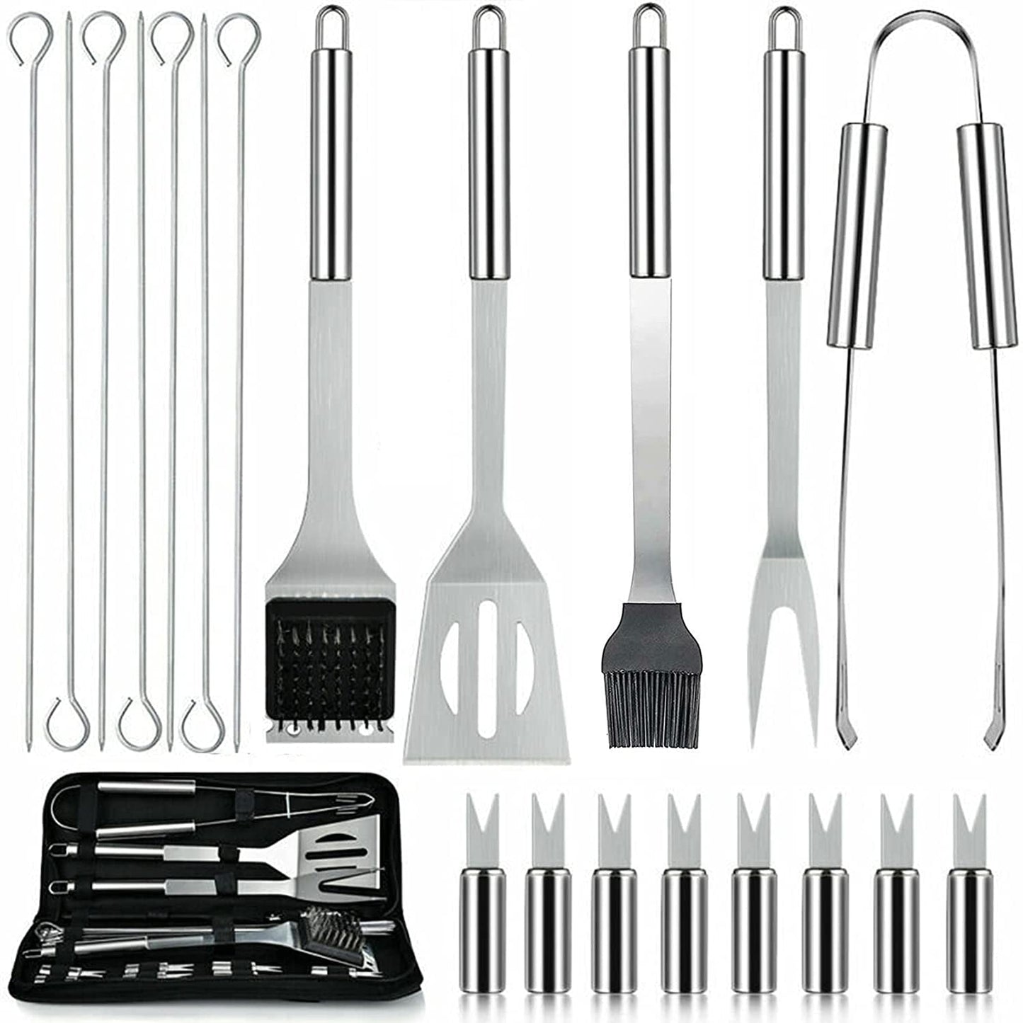 21 Pieces Complete Grill Accessories Kit, Very Best Grill Gift on Birthday Wedding - Professional BBQ Accessories Set for Outdoor Camping Grilling