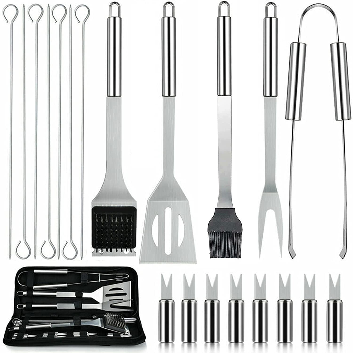 21 Pieces Complete Grill Accessories Kit, Very Best Grill Gift on Birthday Wedding - Professional BBQ Accessories Set for Outdoor Camping Grilling