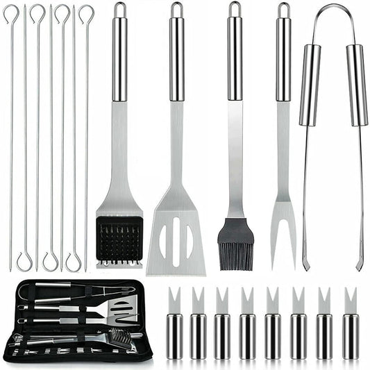 21 Pieces Complete Grill Accessories Kit, Very Best Grill Gift on Birthday Wedding - Professional BBQ Accessories Set for Outdoor Camping Grilling