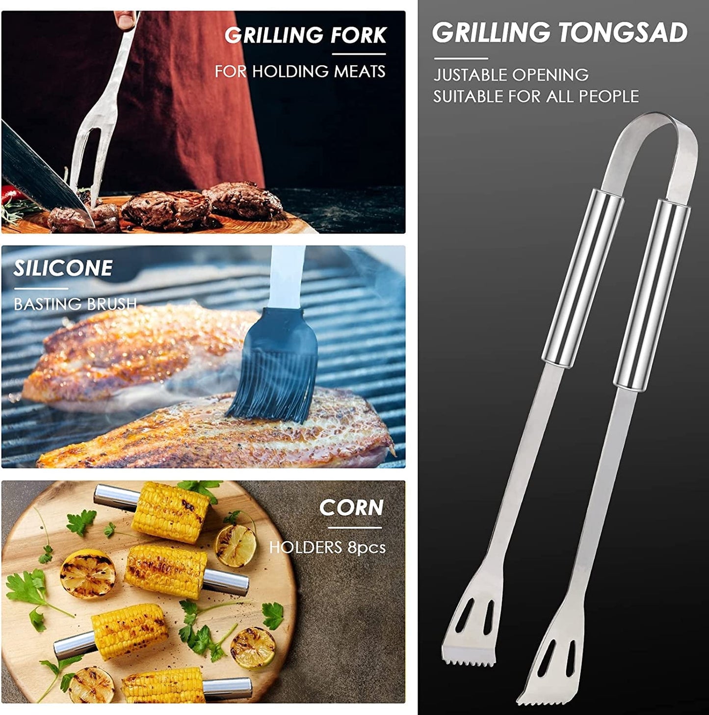 21 Pieces Complete Grill Accessories Kit, Very Best Grill Gift on Birthday Wedding - Professional BBQ Accessories Set for Outdoor Camping Grilling