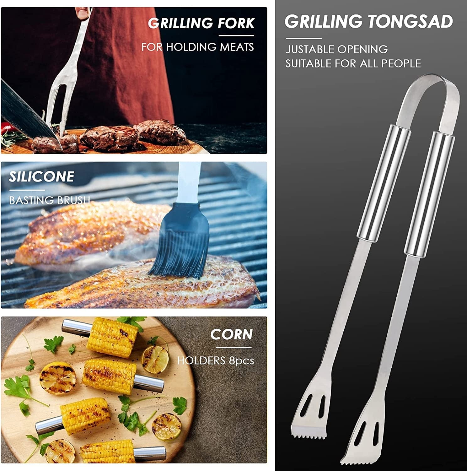 21 Pieces Complete Grill Accessories Kit, Very Best Grill Gift on Birthday Wedding - Professional BBQ Accessories Set for Outdoor Camping Grilling