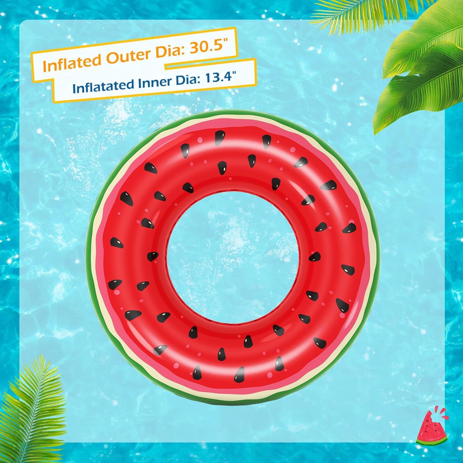 Inflatable Pool Floats Kids - 3 Pack Floaties Pool Tubes Swim Rings Fruit Water Floaty Watermelon Kiwi Orange Inflatable Pool Toys Float for Swimming Pool Party Lake Beach Kids Adults