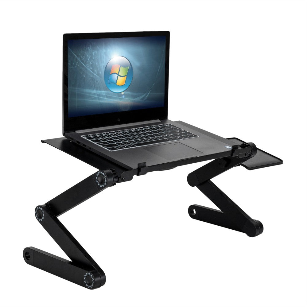 360° Adjustable Folding Laptop Notebook Desk + Cooling Fan Table Stand Bed Tray