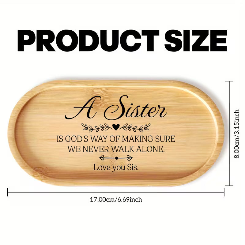 Oval Bamboo Jewelry Tray, Country-Style Desktop Organizer